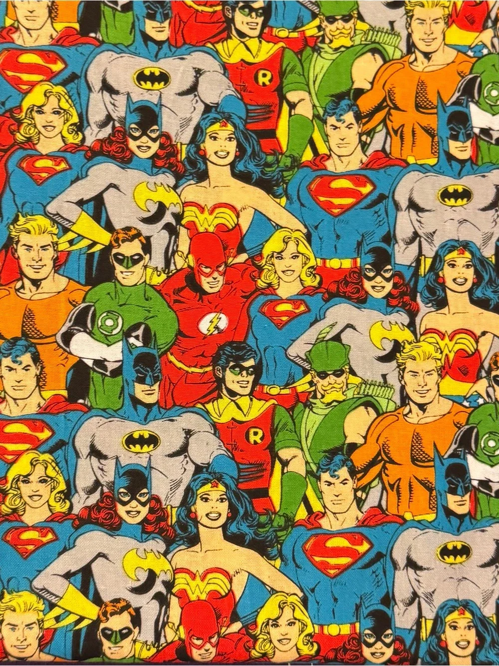 Fabric, DC Comics Superheroes m, Multicolor 3 Yards x 44/45” long New